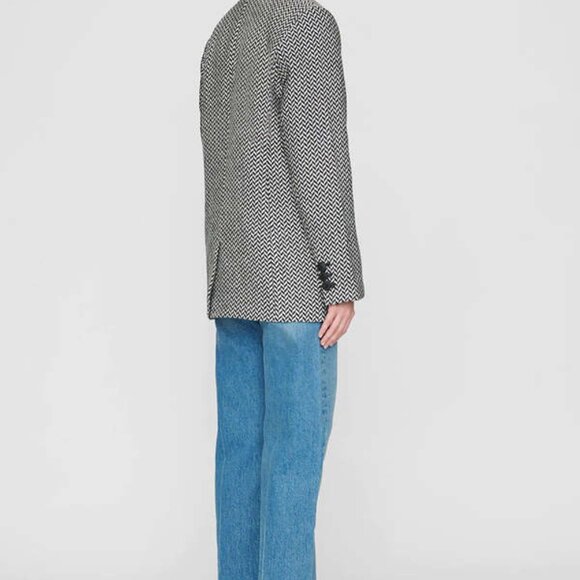 ANINE BING Fishbone Blazer Black & Off White - Picture 3 of 10